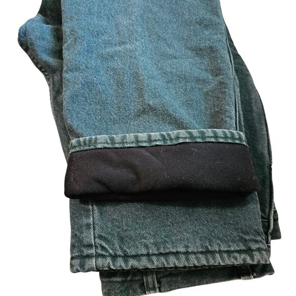 Wrangler Green Denim Thermal Insulated Lined Rugged Outdoor Jeans Men 36x32 - Picture 4 of 8